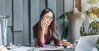 Woman talking on phone